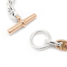 将图像加载到图库查看器中,HERMES ★Chaine d'Ancre Double Tour Bracelet 37 links Size PM SV925 K18PG
