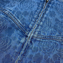 Load image into Gallery viewer, CHANEL CC Logo Camellia Skirt Size 36 BlueP74484 Cotton100%