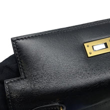 将图像加载到图库查看器中,HERMES Mini Kelly Black Box Calf Leather