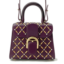 将图像加载到图库查看器中,Delvaux Brillant Queen of Desire Purple Leather Size micro