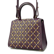 将图像加载到图库查看器中,Delvaux Brillant Queen of Desire Purple Leather Size micro