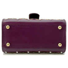 将图像加载到图库查看器中,Delvaux Brillant Queen of Desire Purple Leather Size micro