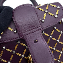 将图像加载到图库查看器中,Delvaux Brillant Queen of Desire Purple Leather Size micro