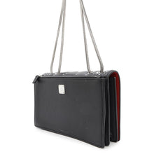 将图像加载到图库查看器中,MCM ★Studded Chain Shoulder Bag Black/Red Leather