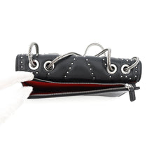 将图像加载到图库查看器中,MCM Studded Chain Shoulder Bag Black/Red Leather