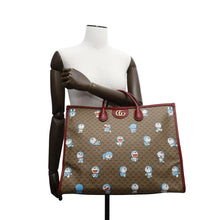 Load image into Gallery viewer, GUCCI Doraemon Collaboration Mini GG Supreme 2way Tote Bag Brown/Red653952 Mini GG Supreme Canvas Leather