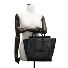 将图像加载到图库查看器中,CELINE ★Luggage Shopper Black189793 Leather Size micro