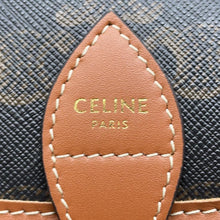 将图像加载到图库查看器中,CELINE Triomphe Folco Shoulder Bag Tan191502 PVC Coated Canvas Leather Size Medium