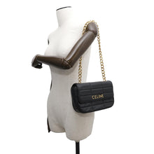 将图像加载到图库查看器中,CELINE Mono Chrome Chain Shoulder Bag Black111273EPZ Leather