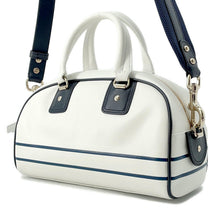 将图像加载到图库查看器中,Dior ★Vibe 2WAY Bowling Bag White/NavyM6209OOBR Leather Rubber Size Small