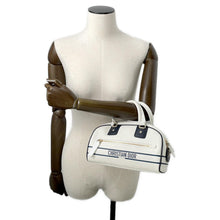 将图像加载到图库查看器中,Dior ★Vibe 2WAY Bowling Bag White/NavyM6209OOBR Leather Rubber Size Small