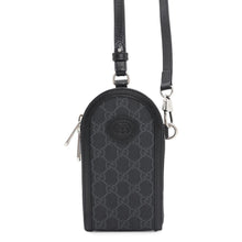 Load image into Gallery viewer, GUCCI ★GG Supreme Phone Shoulder Pouch Black724357 PVC Leather