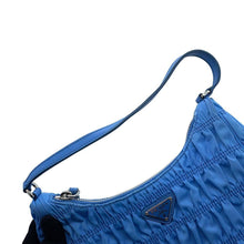 将图像加载到图库查看器中,PRADA Gathered One Shoulder Bag Light Blue1NE204 Nylon