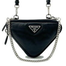 将图像加载到图库查看器中,PRADA Triangle Mini Pouch 2wayShoulder Black1NR015 Leather