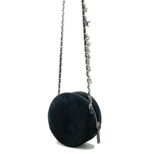 Load image into Gallery viewer, CHANEL Matelasse Star Motif Round ChainShoulder Black suede