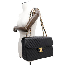 Load image into Gallery viewer, CHANEL V Stitch ChainShoulder Bag BlackA03660 Caviar Leather Size 34