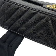 Load image into Gallery viewer, CHANEL V Stitch ChainShoulder Bag BlackA03660 Caviar Leather Size 34