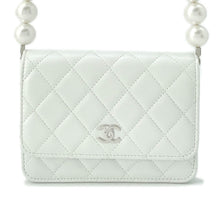 Load image into Gallery viewer, CHANEL Matelasse Pearl Shoulder Wallet WhiteAP1839 Calf Leather