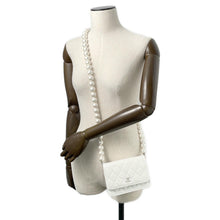Load image into Gallery viewer, CHANEL Matelasse Pearl Shoulder Wallet WhiteAP1839 Calf Leather