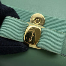 将图像加载到图库查看器中,Ferragamo Vara Ribbon 2way Bag Light Green21 I282 Leather