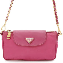 Load image into Gallery viewer, PRADA ★Shoulder Bag Pink Saffiano LeatherLeather Nylon