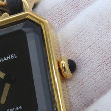 Load image into Gallery viewer, CHANEL Premiere S W20mm×H26mm Gold Plated Leather Black DialH0001