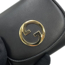 将图像加载到图库查看器中,GUCCI Interlocking G Blondie Chain Wallet Black725219 Leather