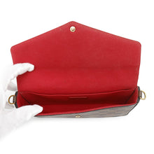 Load image into Gallery viewer, LOUIS VUITTON Felicie Pochette RedN63032 Damier Ebene Canvas