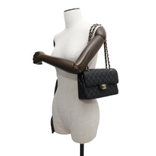将图像加载到图库查看器中,CHANEL Matelasse Double Flap ChainShoulder Bag BlackA01113 Caviar Leather