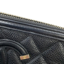 Load image into Gallery viewer, CHANEL CCFiligree Chain Wallet BlackA84450 Caviar Leather