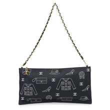 Load image into Gallery viewer, CHANEL Icon ChainPouch Navy Cotton