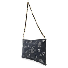 Load image into Gallery viewer, CHANEL Icon ChainPouch Navy Cotton
