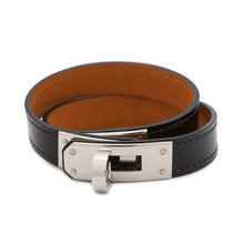 将图像加载到图库查看器中,HERMES Kelly Duble Tour Bracelet Size T2 Black Box Calf Leather