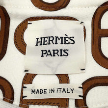 Load image into Gallery viewer, HERMES Chaine d'Ancre Blouson Size 34 White/Marron Halzan Cotton100%