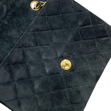 将图像加载到图库查看器中,CHANEL Matelasse Single Flap ChainShoulder Bag Black suede Size 20
