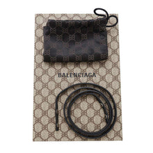 将图像加载到图库查看器中,BALENCIAGA ★Gucci collaboration The Hacker Project phone pouch Black680130 Canvas Leather