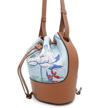 将图像加载到图库查看器中,LOEWE Paula's Ibiza Collaboration Balloon Bag Aqua/Tan328.04AC31 Canvas Leather