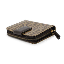 将图像加载到图库查看器中,FENDI Compact zip wallet Brown PVC/Leather