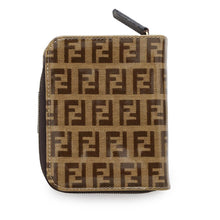 将图像加载到图库查看器中,FENDI Compact zip wallet Brown PVC/Leather