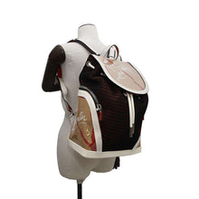 将图像加载到图库查看器中,Christian Louboutin Chunky Knit Explorer Funk Backpack Black/Red/Brown/White Canvas Plastics Leather