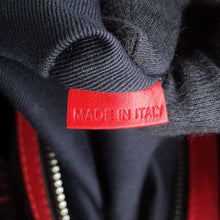 将图像加载到图库查看器中,Christian Louboutin Chunky Knit Explorer Funk Backpack Black/Red/Brown/White Canvas Plastics Leather