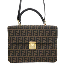 将图像加载到图库查看器中,FENDI Zucca Pattern 2WAYBag Brown0914117 Canvas Leather