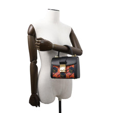 Load image into Gallery viewer, MCM ★Cubic logo 2WAYBag Black/OrangeMWECSCK01MT001 Canvas Leather Size Small