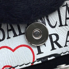 将图像加载到图库查看器中,BALENCIAGA Bon Jules Paris Shopping Phone Holder White/Black/Red593826 Leather