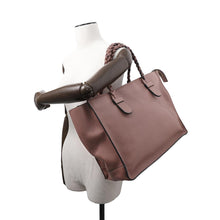 将图像加载到图库查看器中,Valentino Garavani Braided handle tote PinkBrown Leather