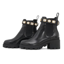 将图像加载到图库查看器中,GUCCI GG Marmont Side Gore Boots Black550036 Leather Size 36 1/2