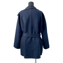 Load image into Gallery viewer, HERMES Blanket Coat Size 36 Navy/Black Cashmere100%