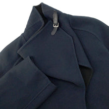 Load image into Gallery viewer, HERMES Blanket Coat Size 36 Navy/Black Cashmere100%