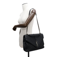 将图像加载到图库查看器中,SAINT LAURENT PARIS College 2WAY ChainShoulder Bag Black600278 Leather