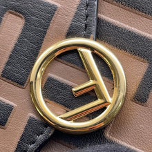 将图像加载到图库查看器中,FENDI ZUCCA F IS FENDI 3-Fold Compact Wallet Brown/Black8M0395 Leather